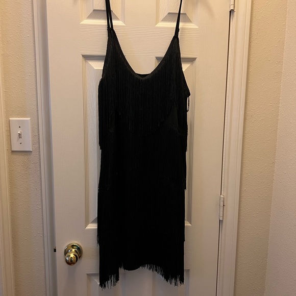 NWOT Black fringe dress - Picture 5 of 6